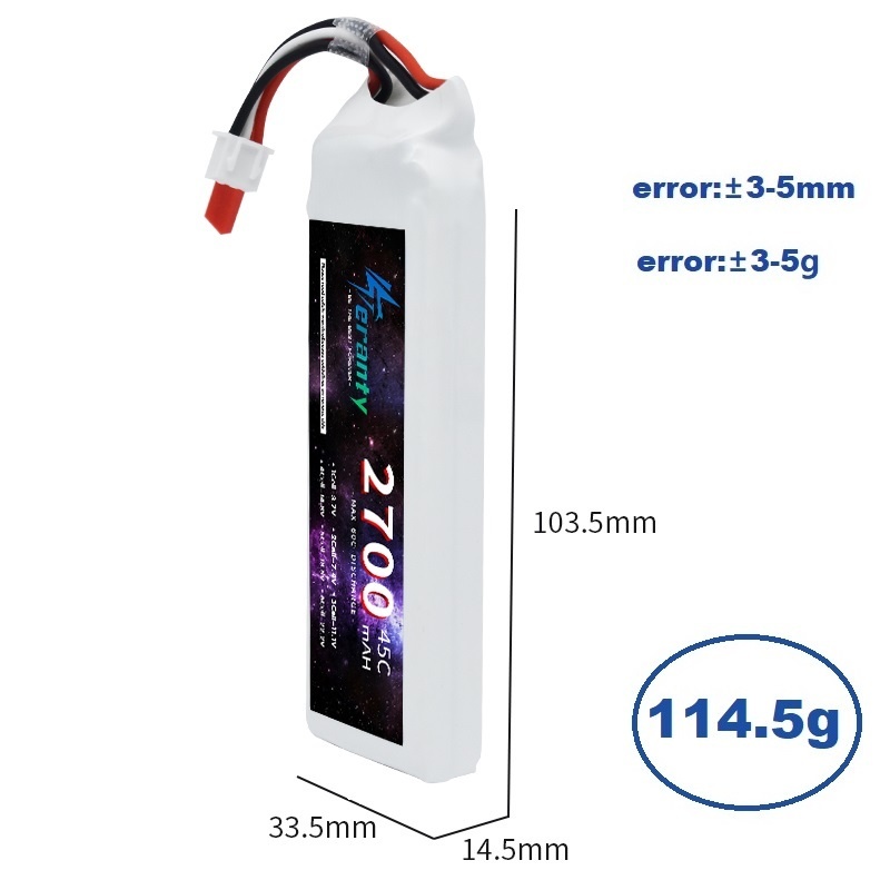 1/3PCS 2S 7.4V Lipo 배터리 2700mA - Drone Battery 3S 리뷰 및 가격